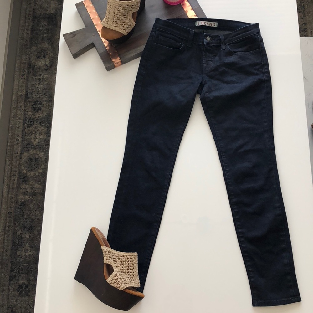 J brand coated dark denim skinny jeans size 26